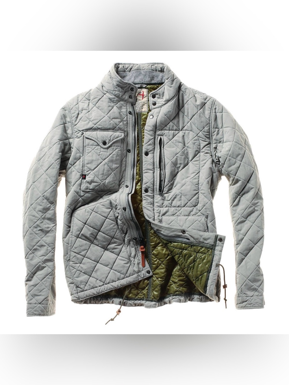 RELWEN Quilted Thermal Tanker Military Jacket Stone/Light-Grey Men's Size M